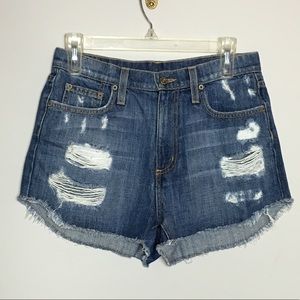Carmar Distressed Blue Denim Jean Shorts